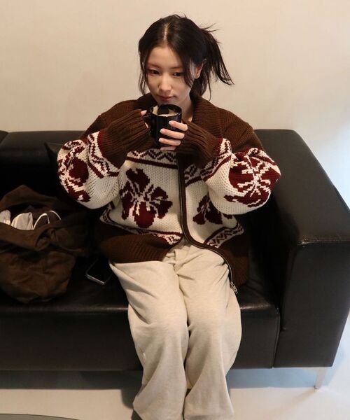ROCKCAKE（ロックケーキ）の「Flower Cowichan Cardigan - Brown（カーディガン/ボレロ・レディース・その他・SMALL）」の22枚目の写真