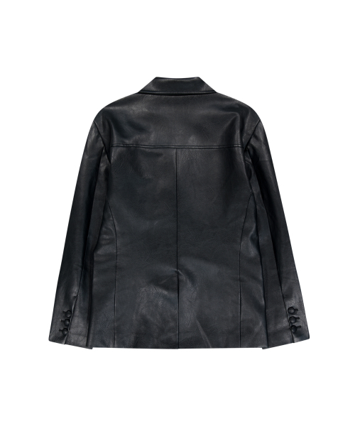 AAKAM(アーカム)の「3-Button Leather Blazer (Black)(テーラードジャケット・レディース・その他・1/2)」の2枚目の写真
