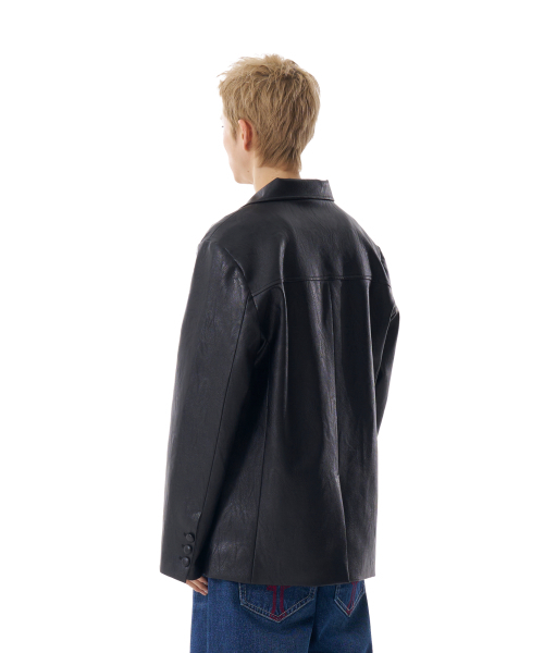 AAKAM(アーカム)の「3-Button Leather Blazer (Black)(テーラードジャケット・レディース・その他・1/2)」の9枚目の写真