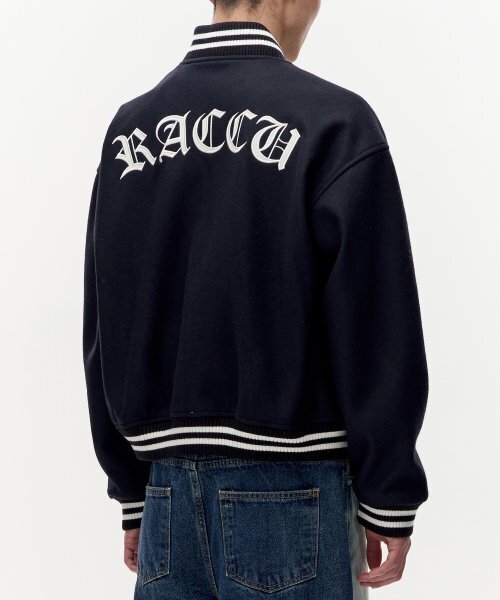TAKEASY(テイクイージー)の「ウールクロップバシティジャケット(ディープネイビー)(スタジャン・メンズ・その他・LARGE/SMALL/MEDIUM)」の5枚目の写真