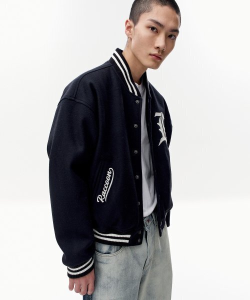TAKEASY(テイクイージー)の「ウールクロップバシティジャケット(ディープネイビー)(スタジャン・メンズ・その他・LARGE/SMALL/MEDIUM)」の7枚目の写真