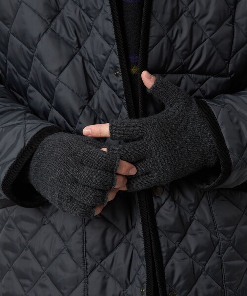 Johnstons of Elgin 別注 フィンガーレスグローブ ブラック セール】【別注】＜Johnstons of Elgin＞フィンガーレス ニット