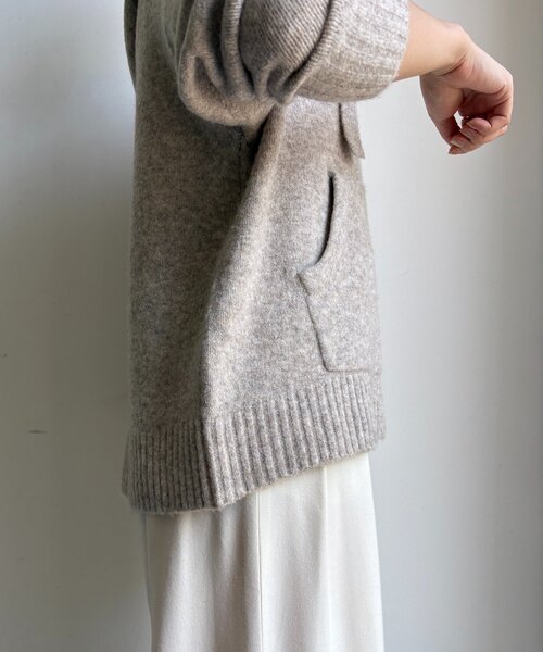 DouDou（ドゥドゥ）の「ホイップヤーンジップフーディー（カーディガン/ボレロ・レディース・チャコールグレー/ホワイト系その他/グレイッシュベージュ・FREE）」の21枚目の写真