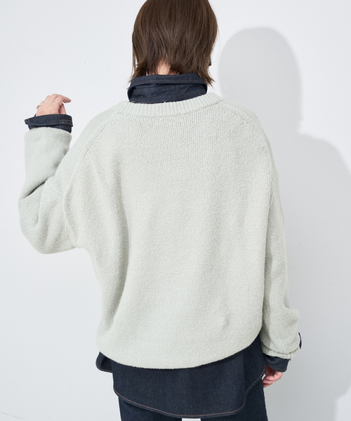 SLOBE IENA（スローブイエナ）の「Air Fit ニットプルオーバー（ニット/セーター・レディース・グレー/ホワイト/パープル/イエロー・FREE）」の16枚目の写真