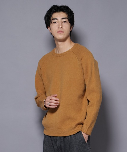 NANO universe（ナノユニバース）の「ウォッシャブル ダブルフェイスニット（ニット/セーター・メンズ・マスタード/ブルーグリーン/ライトベージュ/ブラック・L/M/S/XL）」の4枚目の写真