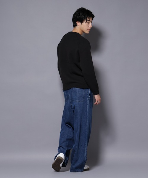 NANO universe（ナノユニバース）の「ウォッシャブル ダブルフェイスニット（ニット/セーター・メンズ・マスタード/ブルーグリーン/ライトベージュ/ブラック・L/M/S/XL）」の5枚目の写真