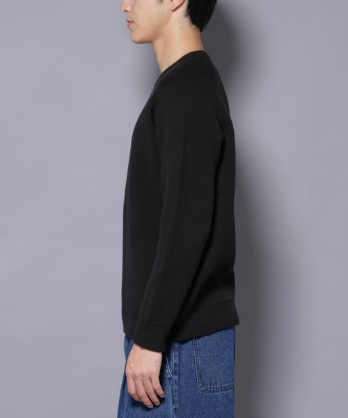 NANO universe（ナノユニバース）の「ウォッシャブル ダブルフェイスニット（ニット/セーター・メンズ・マスタード/ブルーグリーン/ライトベージュ/ブラック・L/M/S/XL）」の6枚目の写真