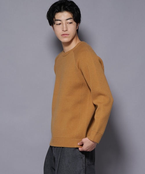 NANO universe（ナノユニバース）の「ウォッシャブル ダブルフェイスニット（ニット/セーター・メンズ・マスタード/ブルーグリーン/ライトベージュ/ブラック・L/M/S/XL）」の13枚目の写真