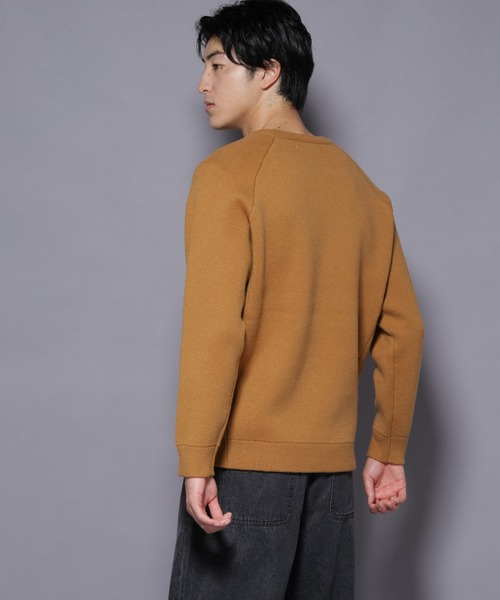 NANO universe（ナノユニバース）の「ウォッシャブル ダブルフェイスニット（ニット/セーター・メンズ・マスタード/ブルーグリーン/ライトベージュ/ブラック・L/M/S/XL）」の14枚目の写真