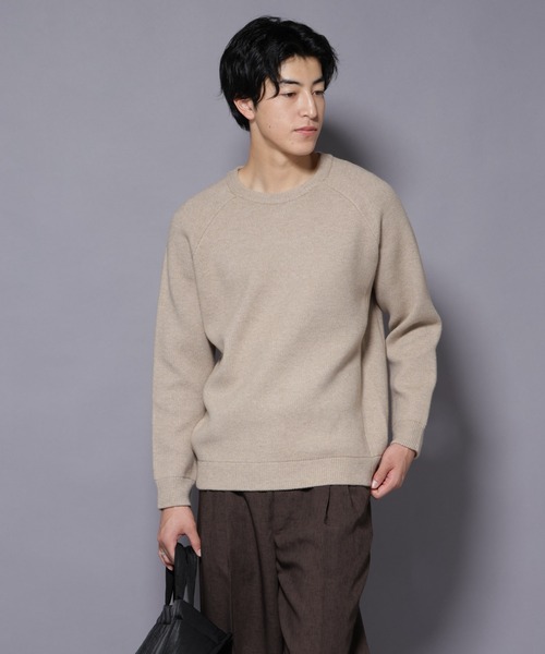 NANO universe（ナノユニバース）の「ウォッシャブル ダブルフェイスニット（ニット/セーター・メンズ・マスタード/ブルーグリーン/ライトベージュ/ブラック・L/M/S/XL）」の20枚目の写真