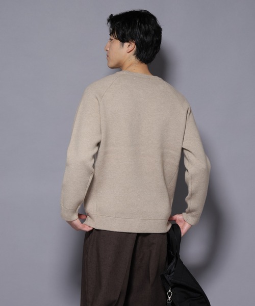 NANO universe（ナノユニバース）の「ウォッシャブル ダブルフェイスニット（ニット/セーター・メンズ・マスタード/ブルーグリーン/ライトベージュ/ブラック・L/M/S/XL）」の21枚目の写真