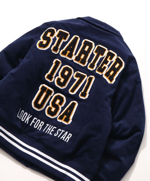 STARTER BLACK LABEL（スターターブラックレーベル）の「【STARTER /スターター】コーデュロイ中綿 襟付きスタジャン（スタジャン・メンズ・グリーン/キャメル/ネイビー/ブラック・LL/M/L）」の18枚目の写真