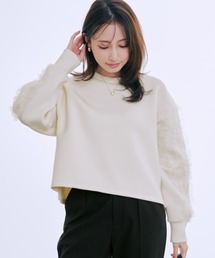 チュールスリーブダンボールトップス 【低身長・小柄女性】