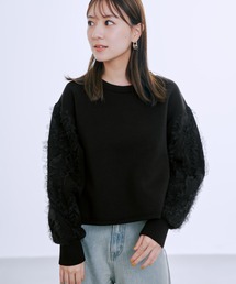 チュールスリーブダンボールトップス 【低身長・小柄女性】