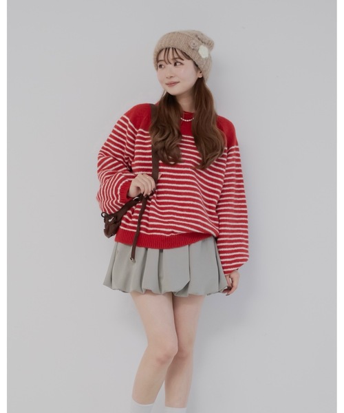 jumelle（ジュメロ）の「カラーボーダーニット（ニット/セーター・レディース・ベージュ/ピンク/レッド・FREE）」の22枚目の写真