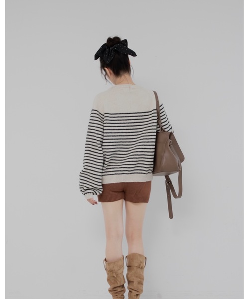 jumelle（ジュメロ）の「カラーボーダーニット（ニット/セーター・レディース・ベージュ/ピンク/レッド・FREE）」の17枚目の写真