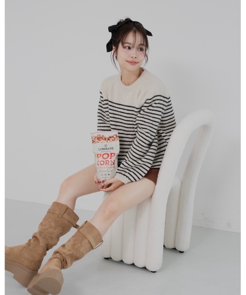 jumelle（ジュメロ）の「カラーボーダーニット（ニット/セーター・レディース・ベージュ/ピンク/レッド・FREE）」の20枚目の写真