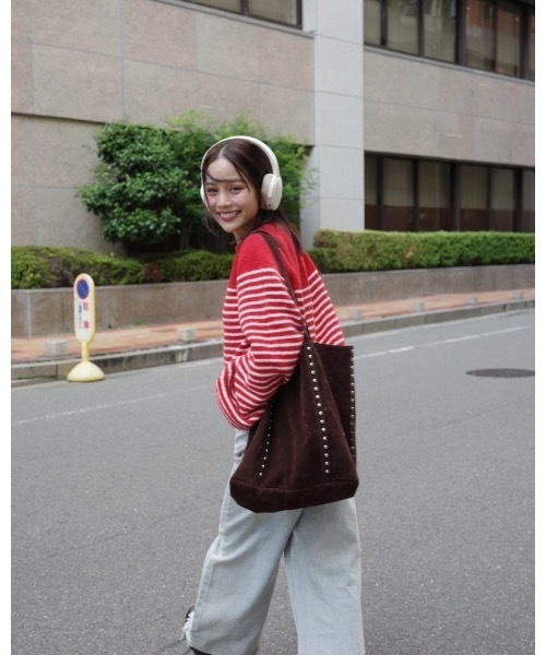 jumelle（ジュメロ）の「カラーボーダーニット（ニット/セーター・レディース・ベージュ/ピンク/レッド・FREE）」の7枚目の写真