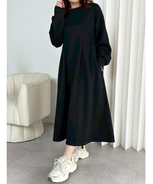 セール】裏起毛ウエストタックワンピース（ワンピース）｜fifth