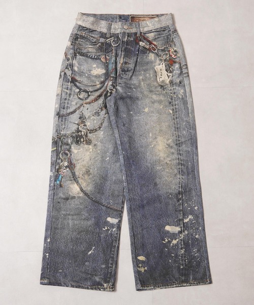 #MEMORY(メモリー)の「【MEMORY】転写 デニムパンツ / Transfer Denim Pants(デニムパンツ・メンズ・インディゴブルー・M/S/L)」の2枚目の写真