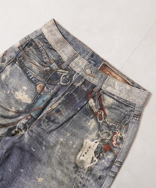 #MEMORY(メモリー)の「【MEMORY】転写 デニムパンツ / Transfer Denim Pants(デニムパンツ・メンズ・インディゴブルー・M/S/L)」の4枚目の写真