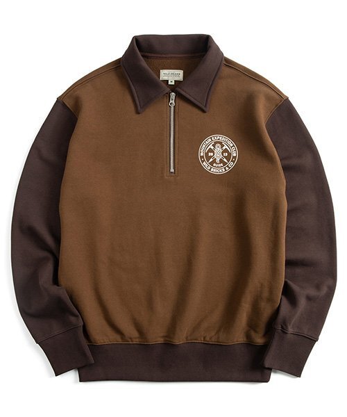 WILD BRICKS(ワイルドブリックス)の「MEC HALF ZIP PULLOVER (brown)(その他トップス・メンズ・その他・MEDIUM/LARGE/X-LARGE)」の1枚目の写真