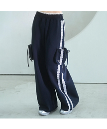 Jenny Lace Track Wide Pants - 4COL