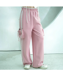Jenny Lace Track Wide Pants - 4COL