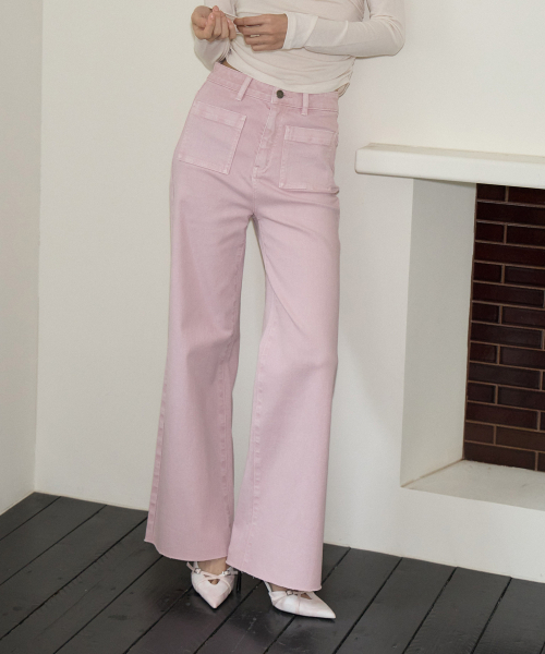 SALON DE YOHN(サロンドヨーン)の「Wide Denim Pants_ Pink(デニムパンツ・レディース・その他・SMALL/MEDIUM/LARGE)」の1枚目の写真