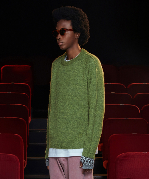 UNALLOYED(アナロイド)の「タックアルパカニット / グリーン(ニット/セーター・メンズ・その他・MEDIUM/LARGE)」の2枚目の写真