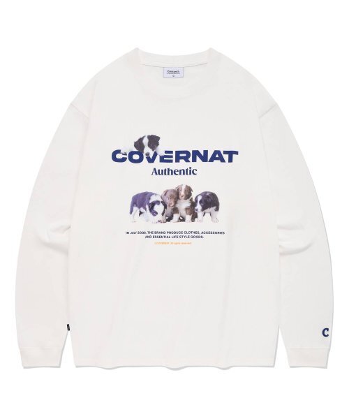 COVERNAT(カバーナット)の「ボーダーコリー 実写 ロングスリーブ ホワイト(Tシャツ/カットソー・レディース・その他・LARGE/X-LARGE/MEDIUM)」の1枚目の写真