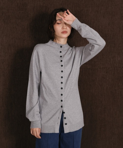 select MOCA Et（セレクトモカエト）の「【Et】2way Button Design Knit（カーディガン/ボレロ・レディース・グレー/チャコールグレー/アイボリー・FREE）」の3枚目の写真