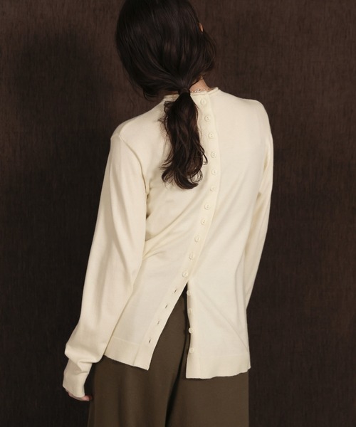 select MOCA Et（セレクトモカエト）の「【Et】2way Button Design Knit（カーディガン/ボレロ・レディース・グレー/チャコールグレー/アイボリー・FREE）」の13枚目の写真