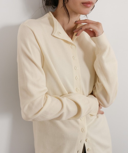 select MOCA Et（セレクトモカエト）の「【Et】2way Button Design Knit（カーディガン/ボレロ・レディース・グレー/チャコールグレー/アイボリー・FREE）」の8枚目の写真