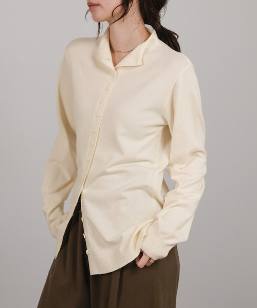 select MOCA Et（セレクトモカエト）の「【Et】2way Button Design Knit（カーディガン/ボレロ・レディース・グレー/チャコールグレー/アイボリー・FREE）」の12枚目の写真