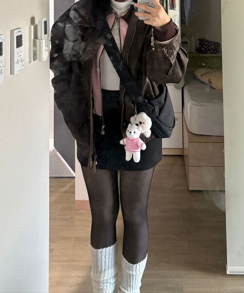 LADY VOLUME（レディーボリューム）の「465-1 VINTAGE COATED LEATHER LOOSE FIT JUMPER_BROWN（ライダースジャケット・レディース・その他・FREE）」の8枚目の写真