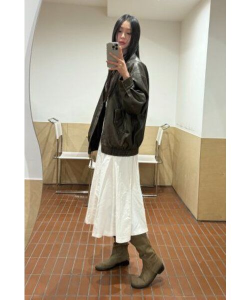 LADY VOLUME（レディーボリューム）の「465-1 VINTAGE COATED LEATHER LOOSE FIT JUMPER_BROWN（ライダースジャケット・レディース・その他・FREE）」の12枚目の写真