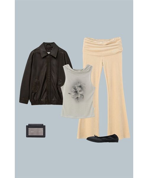 LADY VOLUME（レディーボリューム）の「465-1 VINTAGE COATED LEATHER LOOSE FIT JUMPER_BROWN（ライダースジャケット・レディース・その他・FREE）」の14枚目の写真