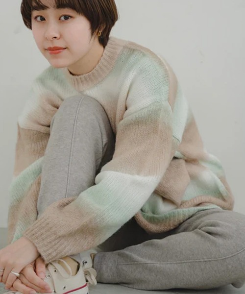 merrylatte（メリーラテ）の「ニットジョガーパンツ（その他パンツ・レディース・グレー/ブラック・FREE）」の6枚目の写真