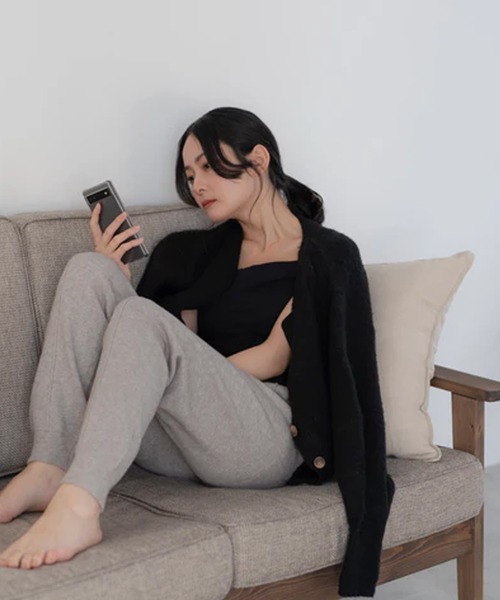 merrylatte（メリーラテ）の「ニットジョガーパンツ（その他パンツ・レディース・グレー/ブラック・FREE）」の14枚目の写真