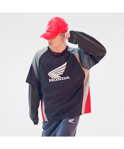 PHYPS MOTORCYCLE(フィップスモーターサイクル)の「Speed Track nylon T-shirt Navy(Tシャツ/カットソー・メンズ・その他・LARGE/MEDIUM/SMALL/X-LARGE/XX-LARGE)」の1枚目の写真