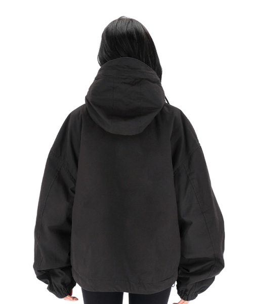 OURPOCKETS（アワーポケッツ）の「[NONE GRAPHIC]グリッドチノポケットフードジャケット（ブラック）（その他アウター・レディース・ブラック・MEDIUM/X-LARGE）」の2枚目の写真