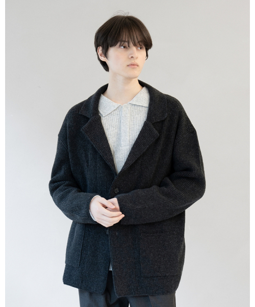 ASTLAY(アストレイ)の「IRIS Knit Blazer (Charcoal)(カーディガン/ボレロ・メンズ・その他・2/3)」の1枚目の写真