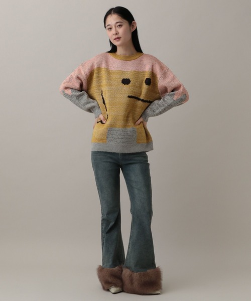 GROUNDWORK(グラウンドワーク)の「【UNISEX】GROUNDWORK/スクェアドマンニット(ニット/セーター・メンズ・ピンク・LARGE/MEDIUM)」の2枚目の写真