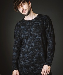 【NO ID.】Uneven Print Rib Pullover / Uneven プリント テレコ プルオーバー