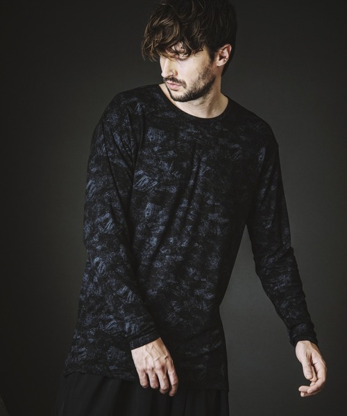 NO ID.(ノーアイディ)の「【NO ID.】Uneven Print Rib Pullover / Uneven プリント テレコ プルオーバー(Tシャツ/カットソー・メンズ・ブラック/ホワイト・ONE SIZE)」の13枚目の写真