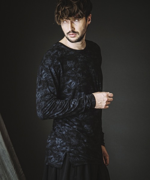 NO ID.(ノーアイディ)の「【NO ID.】Uneven Print Rib Pullover / Uneven プリント テレコ プルオーバー(Tシャツ/カットソー・メンズ・ブラック/ホワイト・ONE SIZE)」の14枚目の写真
