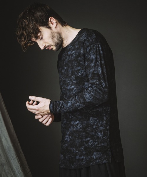 NO ID.(ノーアイディ)の「【NO ID.】Uneven Print Rib Pullover / Uneven プリント テレコ プルオーバー(Tシャツ/カットソー・メンズ・ブラック/ホワイト・ONE SIZE)」の15枚目の写真