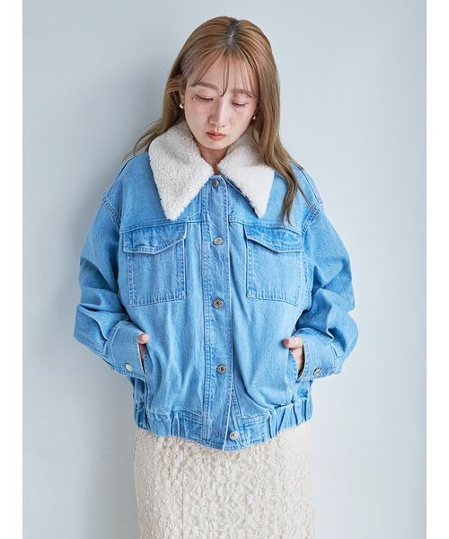 SNIDEL（スナイデル）の「ライナーブルゾン（ブルゾン・レディース・ブラック/ライトブルー/ホワイト・F）」の5枚目の写真