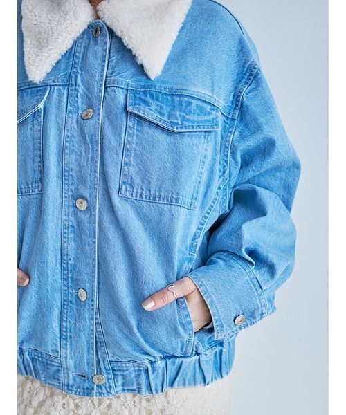 SNIDEL（スナイデル）の「ライナーブルゾン（ブルゾン・レディース・ブラック/ライトブルー/ホワイト・F）」の10枚目の写真